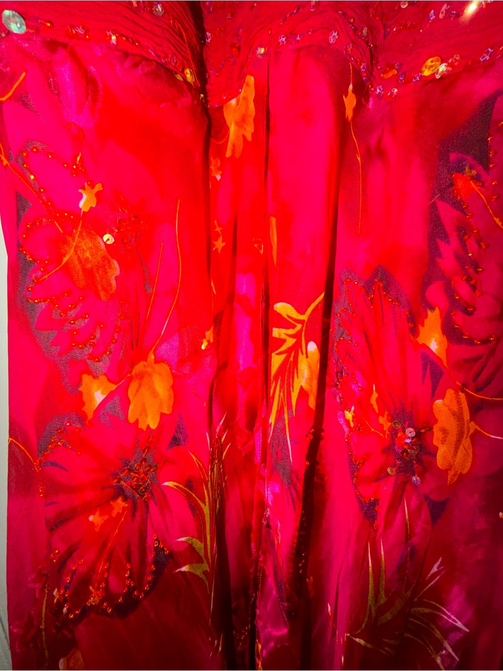 Vintage Sue Wong Nocturne Y2K Beaded Silk Floral Evening Dress - Size 10 - Picture 7 of 15